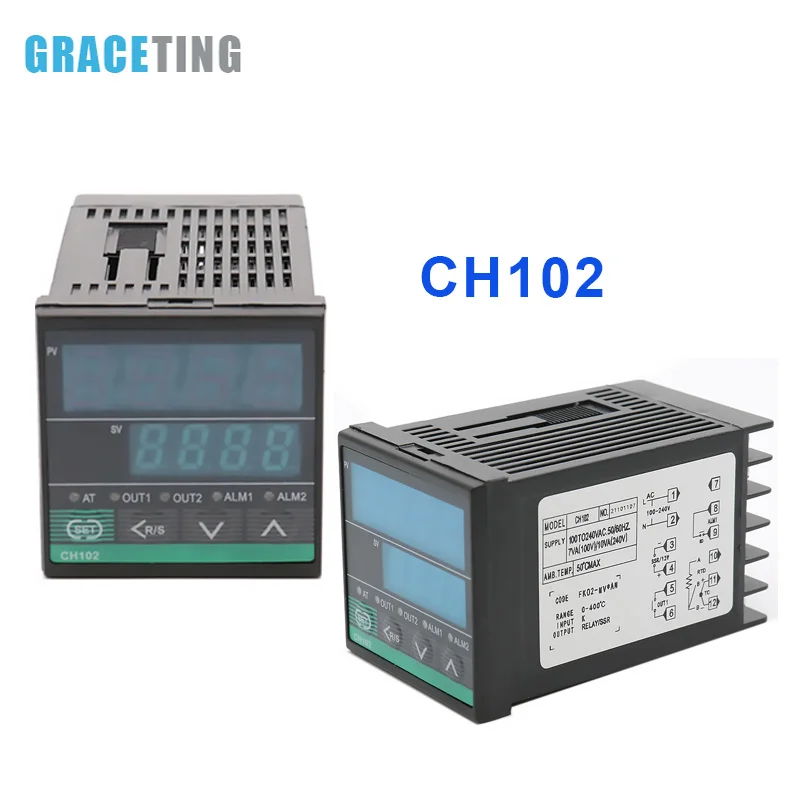 Dual Output SSR Relay Output CH102 CH402 CH702 CH902 Digital PID Intelligent Temperature Controller Universal Input Thermostat