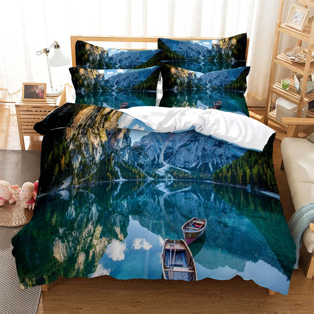 Rafting 3D Digital Bedding Sets Home Bedclothes Super King Cover Pillowcase Comforter Textiles Bedding Set  bed cover set