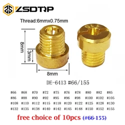 ZSDTRP 10pcs M6 Thread 6mm Motorcycle Main Jet Kit for DellOrto Carburetor Injector Nozzle #66-155