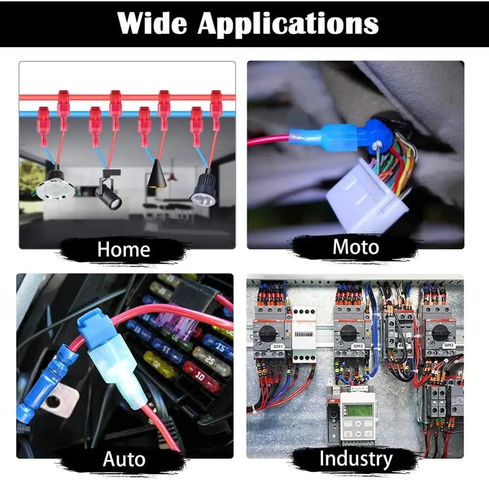Cabo Fio Conector Terminal, Terminais Crimp, Conector Splice, 22 a 10AWG, 160 Pcs