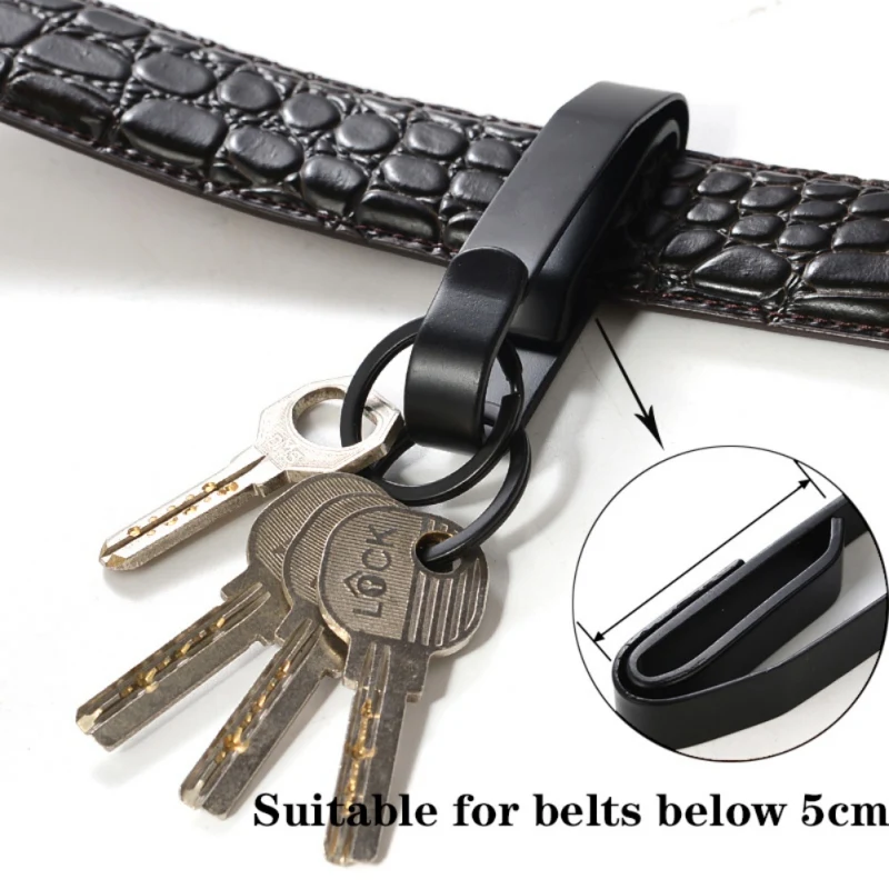 Outdoor EDC Tool Anti-lost Stainless Steel Detachable Keychain Waist Belt Clip Buckle Hanging Extreme Duty Key Ring Holder