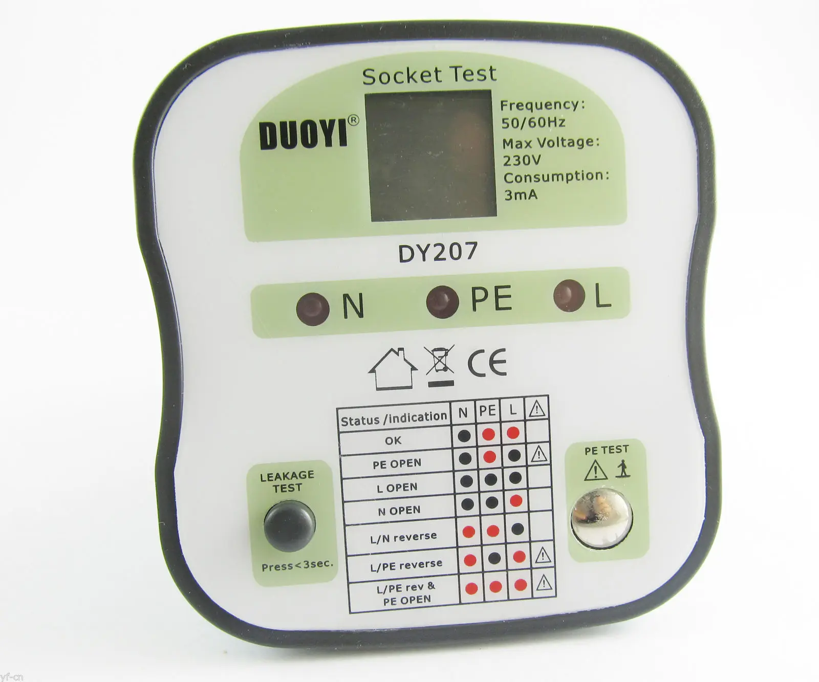 1pc DUOYI DY207 Electrical Socket Tester RCD Plug ( AU ) Europe Version