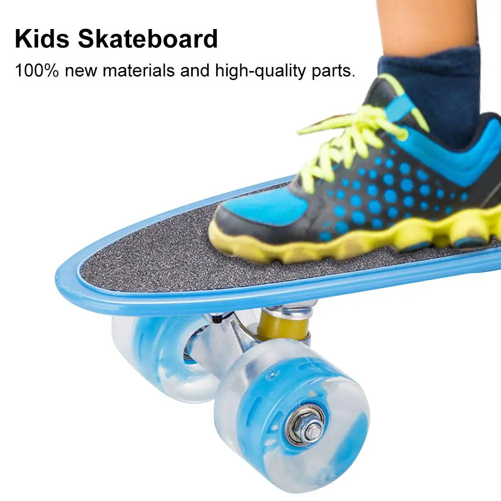 22 Inch Cruiser Board Kids Skateboard with LED Light up Wheels Perfect for Kids Teens Adults