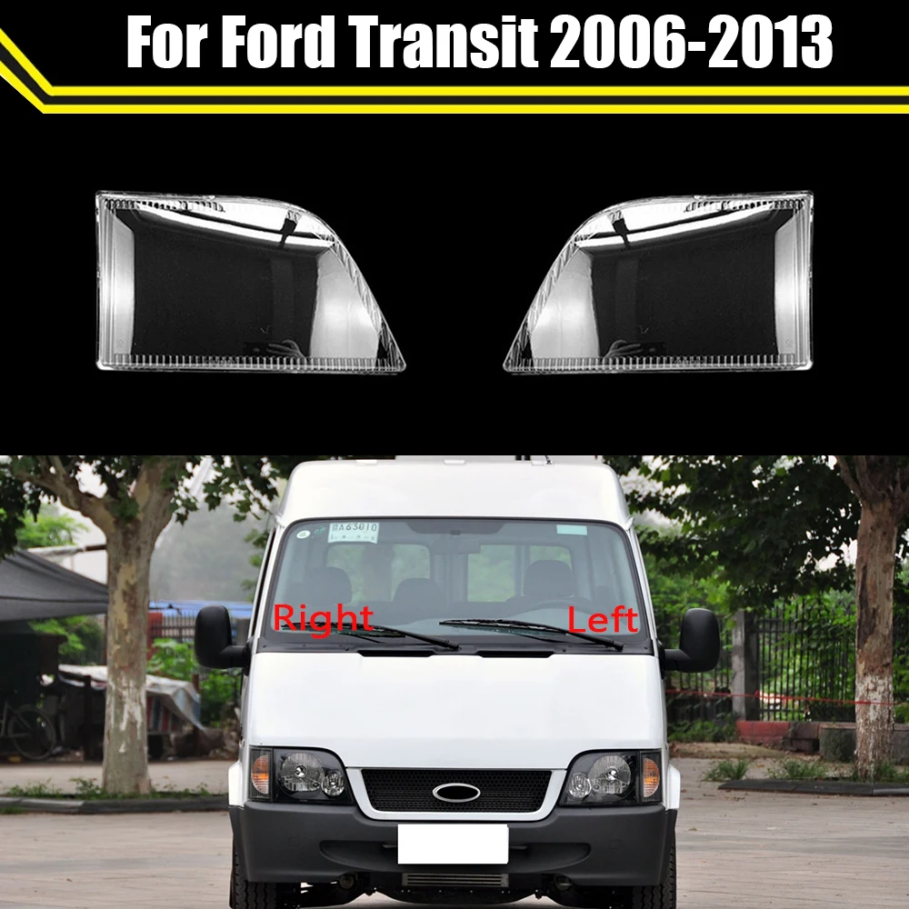 

Car Front Lampshade Lens Clear Lamp Case Headlight Cover Transparent Light Caps Headlamp Shell Masks For Ford Transit 2006~2013