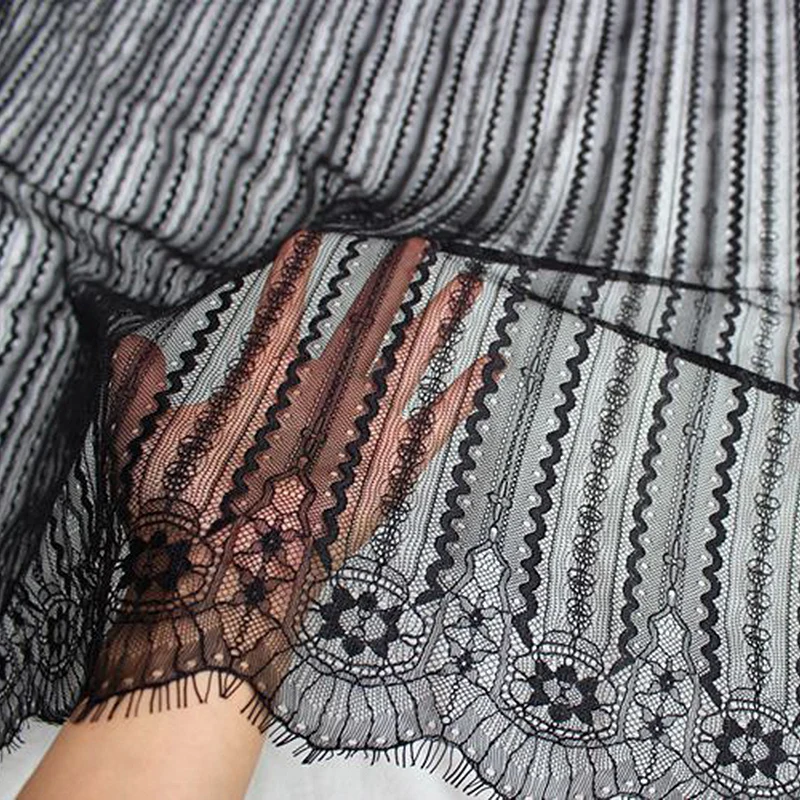 

3 Meters/ Pack Vintage Wedding Dress Lace Fabric Thin Eyelash Lace Sewing Mateiral soft eyelash lace sewing