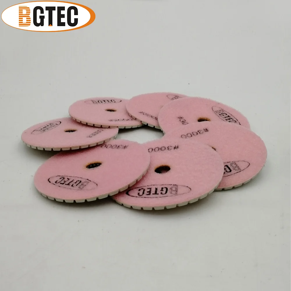 BGTEC 4 인치 7 개 #3000 습식 다이아몬드 플렉시블 연마 패드 100mm 화강암, 대리석, 세라믹 샌딩 디스크