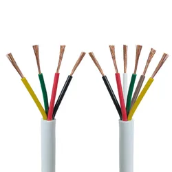 18AWG 20AWG 17AWG 15AWG 13 AWGRVV 2/3/4/5 Cores Copper Wire Conductor Electric RVV Cable White soft sheathed wire