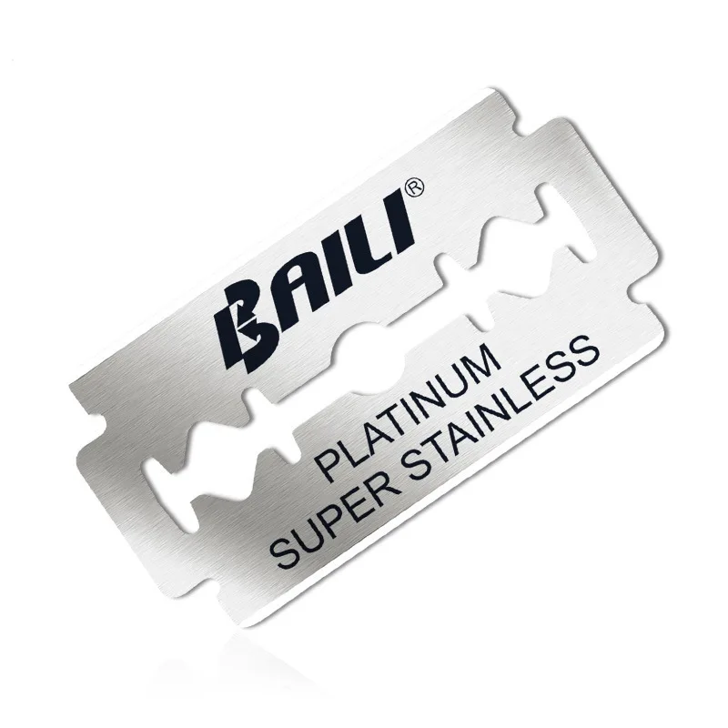 BAILI 10 PCs Safety Razor Blades Double Edge Platinum Super Stainless Blades