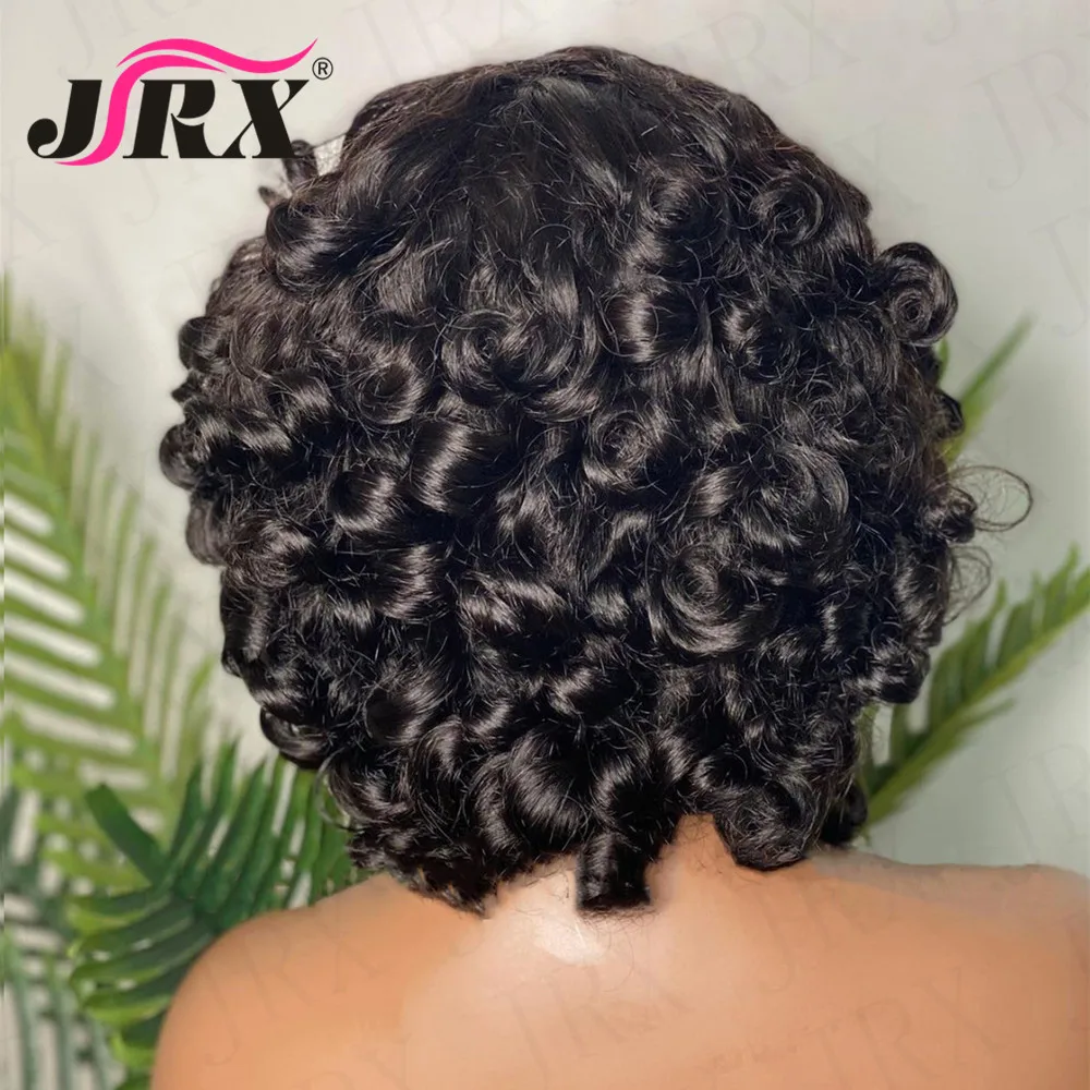 Loose Curly Human Hair Wigs with bangs Brazilian Remy Short Curly Bob Full Machine Made Wigs for Women Spiral Bouncy Curly Wigs