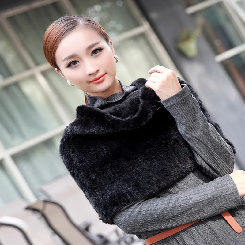 New style female mink fur collar fur scarf cap mink fur woven fur winter shawl