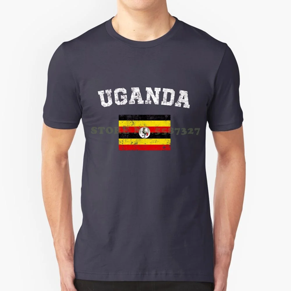 Ugandan Flag Shirt-Vintage Uganda T-Shirt Summer Funny T Shirt For Men Women Uganda Flag Uganda Pride Uganda Roots Ugandan