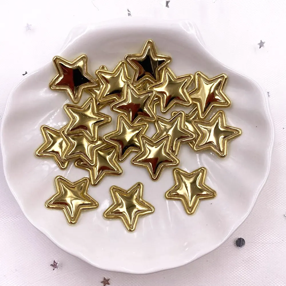 20mm PU Fabric Flet Patches Padded Pretty Mini Star Appliques Wedding  DIY Hair Clip Accessories Craft Supplies SE543