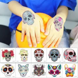 Halloween 20pcs/Set Skull Tattoo Stickers No Repeat Waterproof Temporary Colorful Body Art Disposable tatouage temporaire