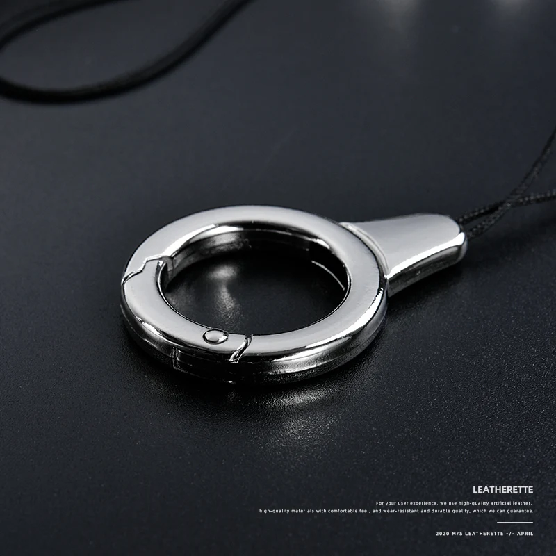 2 PCS Multifunction Key Chain Holder Black Rope Phone Lanyard Key Ring Metal Car Keychain U Disk ID Cards Keyring  Men Women M03