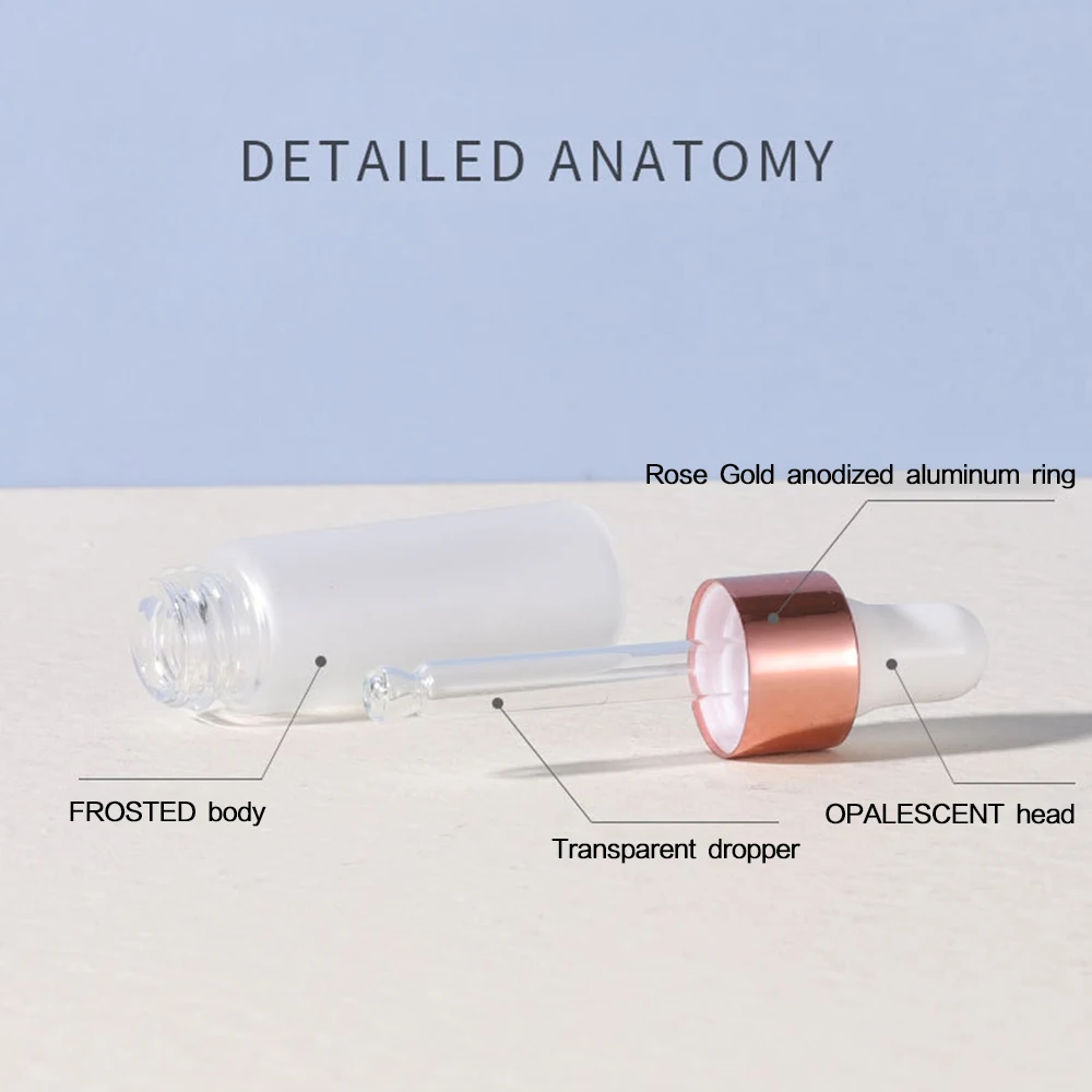 Bouteilles d'huile essentielle 50pcs bouteilles de parfum pots 5ml bouteilles compte-gouttes en verre dépoli pour l'industrie pharmaceutique bricolage soins de la peau