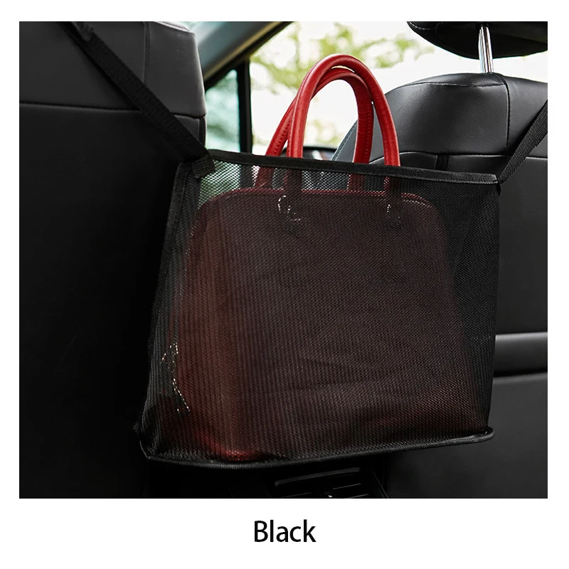 1~8PCS Large Capacity Car Seat Net Pocket Handbag Purse Holder Mesh Back Pouch Between Seats Storage Bag Organizer Car