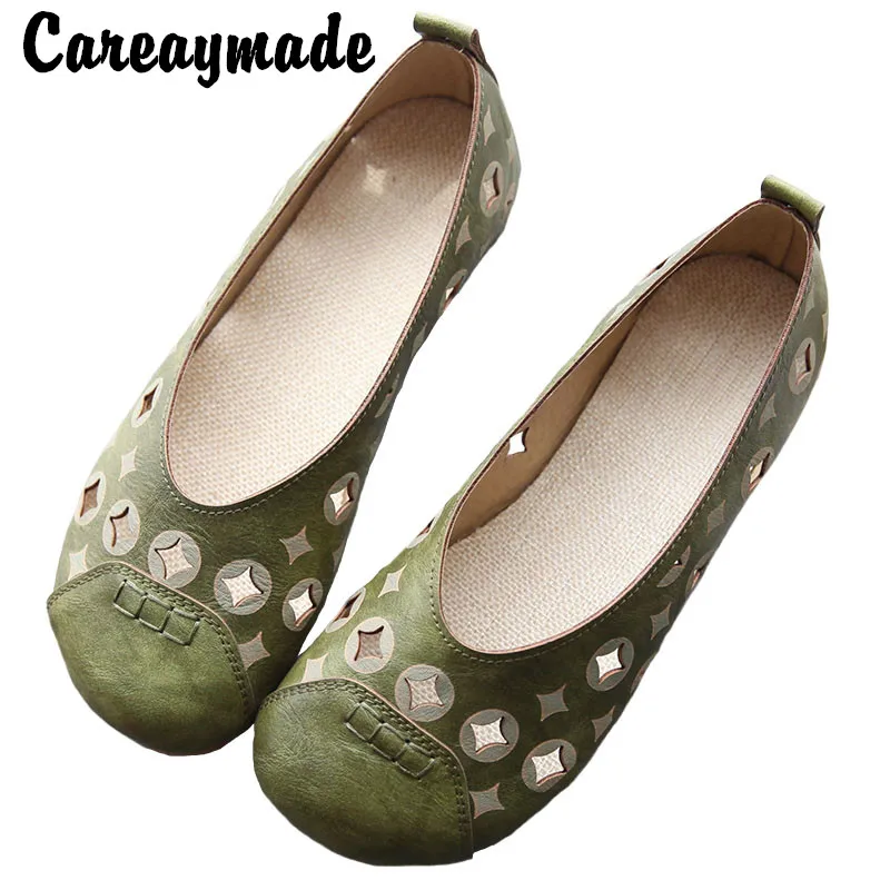 

Careaymade-Women's shoes fairy wind carved sandals literature art retro grandma flat shoes breathable hollow single shoes,4color