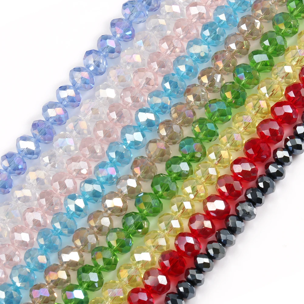 3/4/6/8mm Czech Crystal Beads for Jewelry Making Diy Needlework AB Color Spacer Faceted Glass Beads Wholesale Lots Bulk