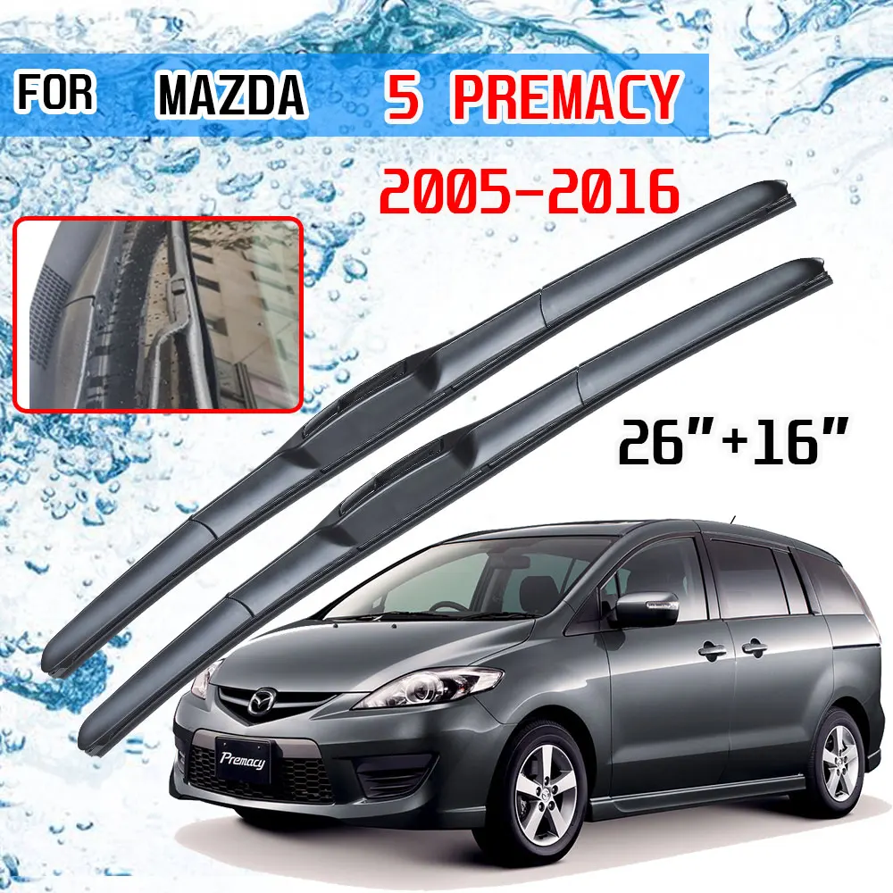 For Mazda 5 Premacy 2005 2006 2007 2008 2009 2010 2011 2012 2013 2014 2015 2016 MPV Accessories Car Windscreen Wiper Blades