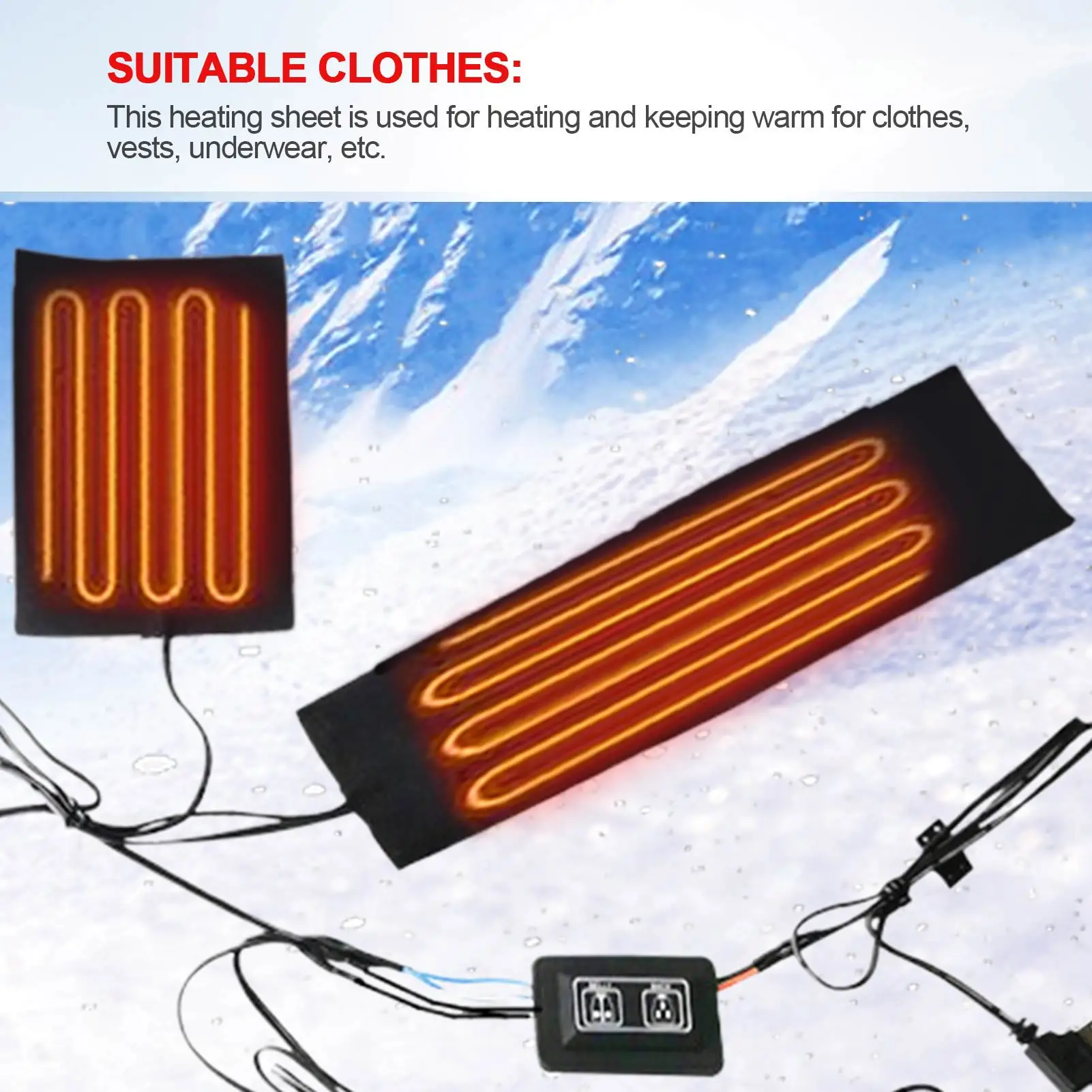 USB Charged Clothes Heating Pad 5V Electric Heating Sheet With 3 Gear Adjustable Temperature Heating Warmer Pad For Vest Jacket