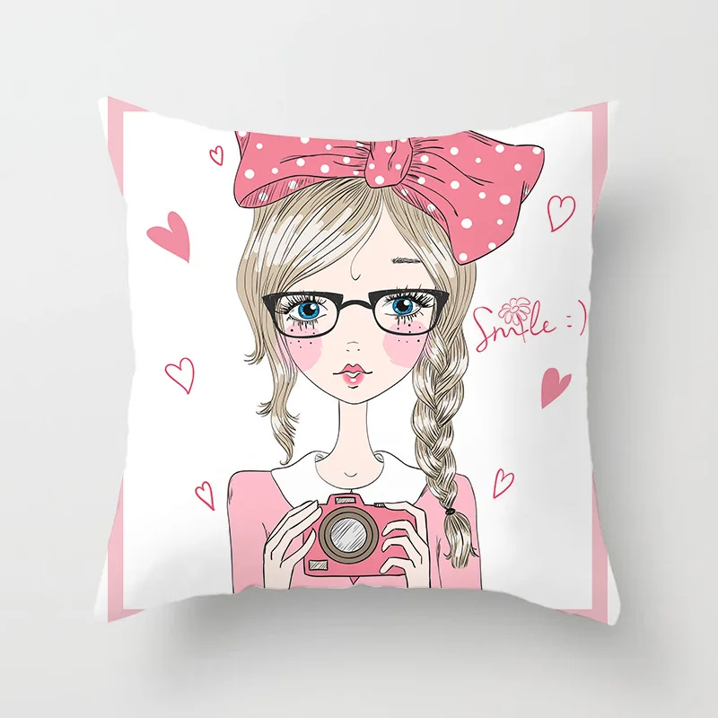 NEW Cute Lolita Cartoon Ballet Girls Cushion Cover Polyester Cotton Pretty Woman Throw Pillows Decorative Covers for Sofa Couch image 3