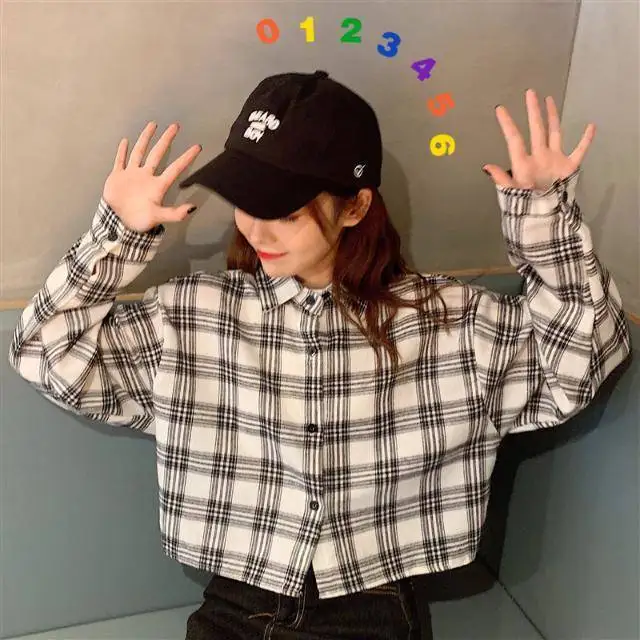 Woman Sweaters Cardigan Plaid Women Season Baggy Coat Long Sleeve Top Sueters De Mujer image 4
