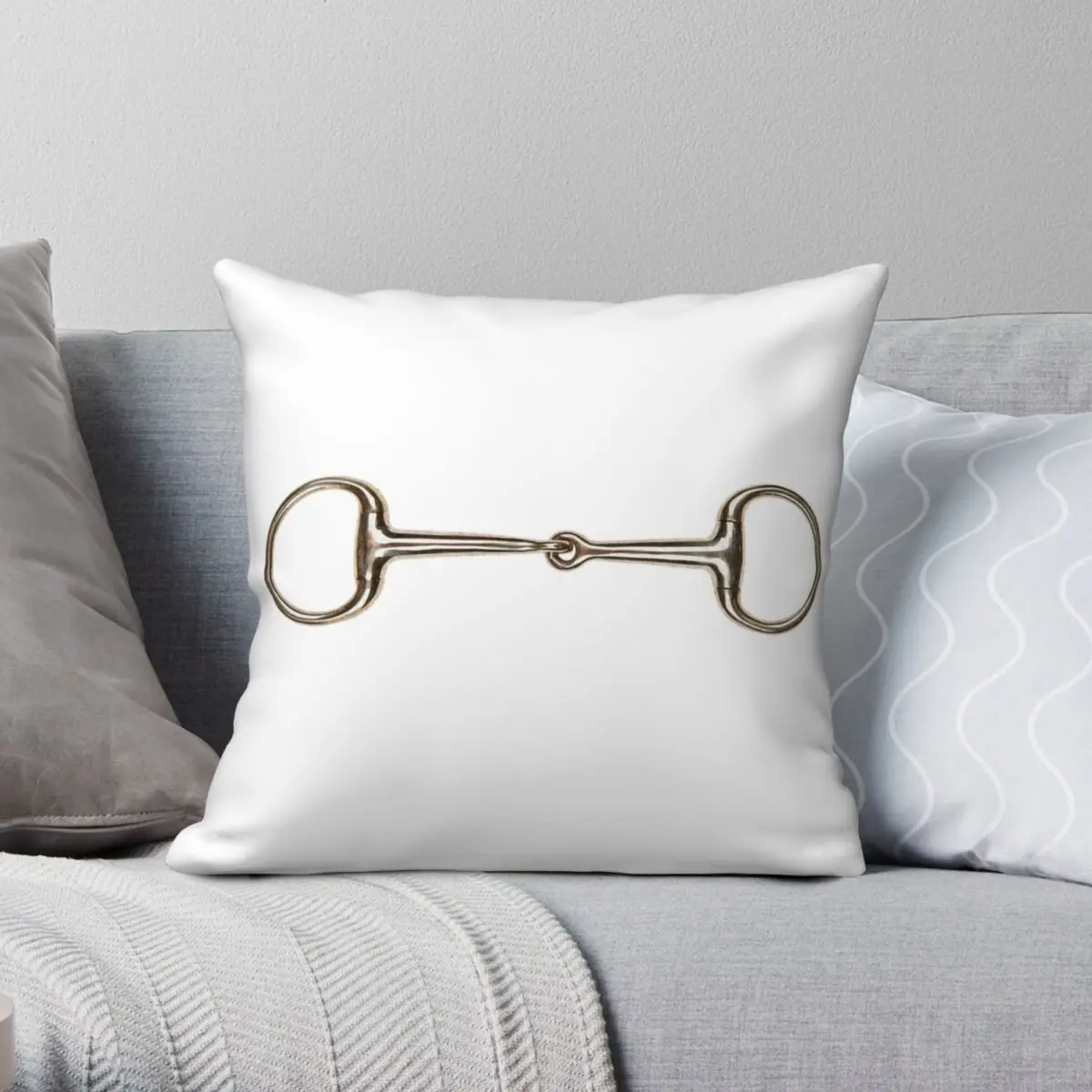 

Snaffle Bit Square Pillowcase Polyester Linen Velvet Pattern Zip Decor Pillow Case Home Cushion Cover