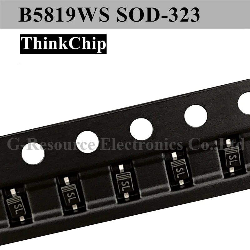 (100pcs) B5819WS SOD-323 0805 SMD Schottky diode B5819 (Marking SL) 1N5819 SOD323