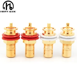 RCA Terminal Plug Connector Binding Post CMC CMC816U HIFI Audio Amplifiers DAC Speaker Gold-plated Copper Horn RCA JACK socket