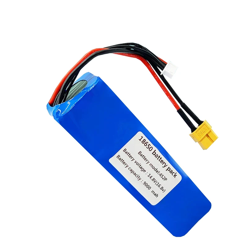 14.8V 9000mAh 4S2P High Capacity 16.8V Li-ion Battery UAV Rechargeable for Various RC Airplane Drone Quadrotor XH2.54-5P XT60