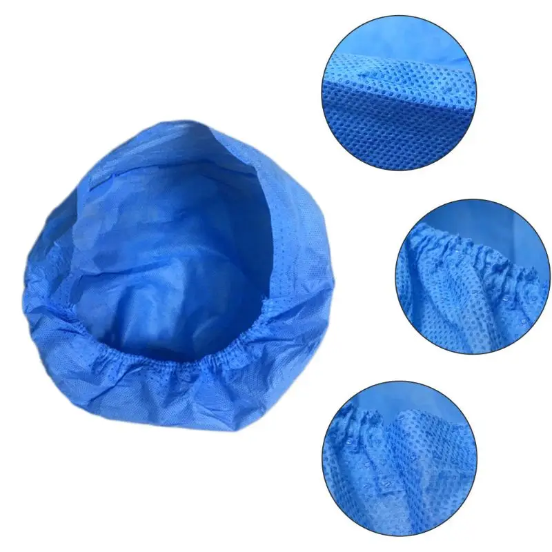 

10Pcs Disposable Non-Woven Bouffant Cap Dust-Free Work Head Cover Elastic Anti-Static Doctor Hair Net Headwear