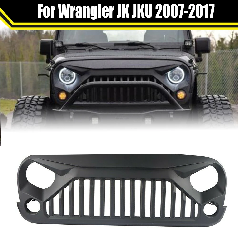 

Modified Front Racing Grille Fit For Jeep Wrangler Jk JKU 2007-2017 Mesh Mask Cover Auto Grill Grills Exterior Car Accesories