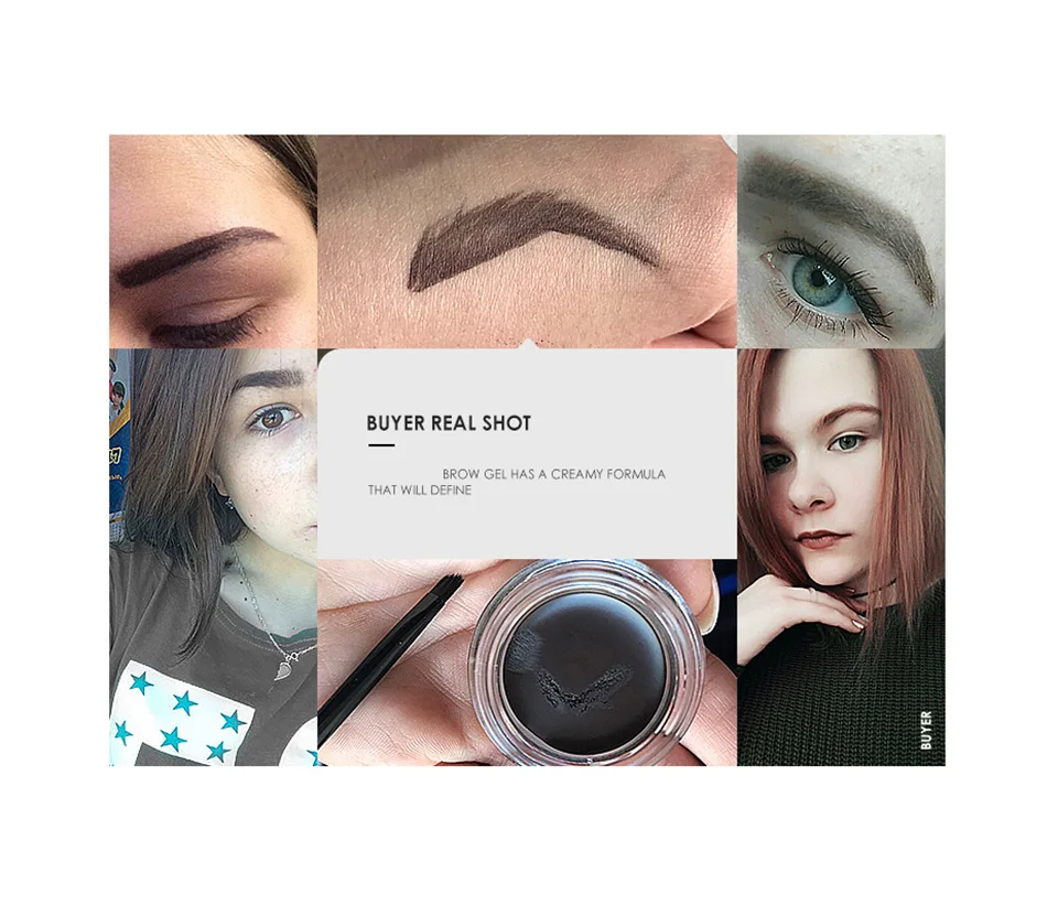 Nowy Profesjonalny 4 Kolory Tint do Brwi Wodoodporny Pomada w Żelu Długotrwały Efekt 3D Naturalny Brązowy Krem Podkreślający Brwi 16061