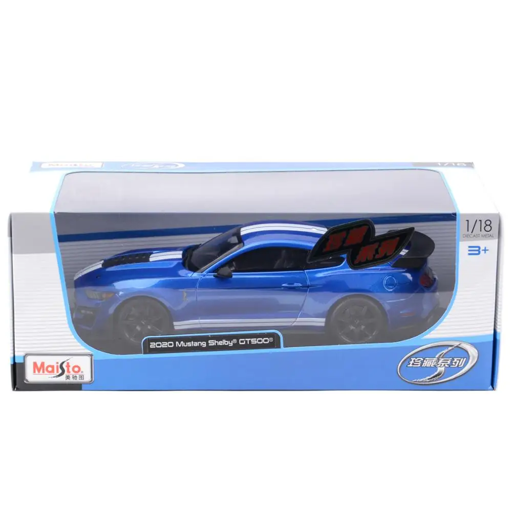 Maisto 1:18 2020 موستانج شيلبي GT500 فورد الأزرق سيارة رياضية ساكنة يموت يلقي المركبات تحصيل نموذج سيارات لعب