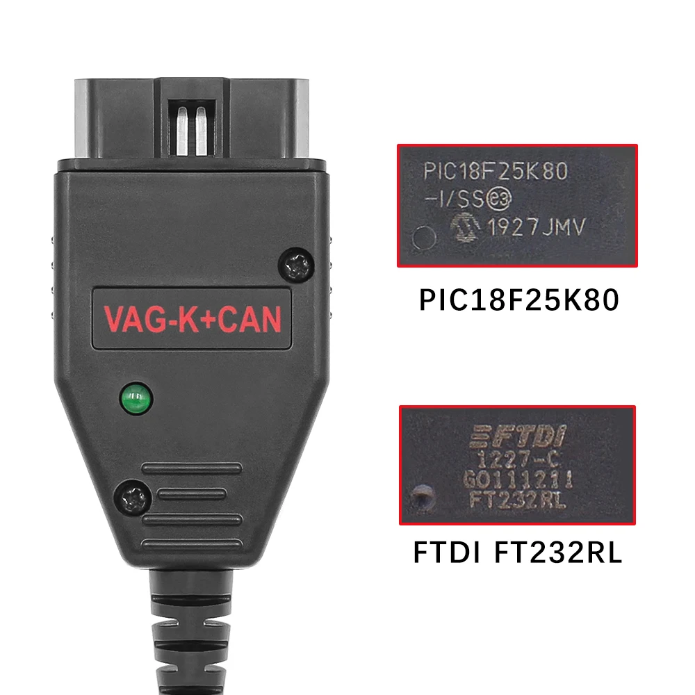 VAG K CAN Commander 1.4 FTDI PIC18F25K80 K+CAN OBD 2 OBD2 Auto Car Diagnostic Tools Interface COM K-line Cable for VW/AUDI