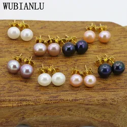 WUBIANLU 8 Set 7-8mm Freshwater Pearl Earrings Handmade Suitable Women Jewelry Collocation Design Fashion Style Wholesale