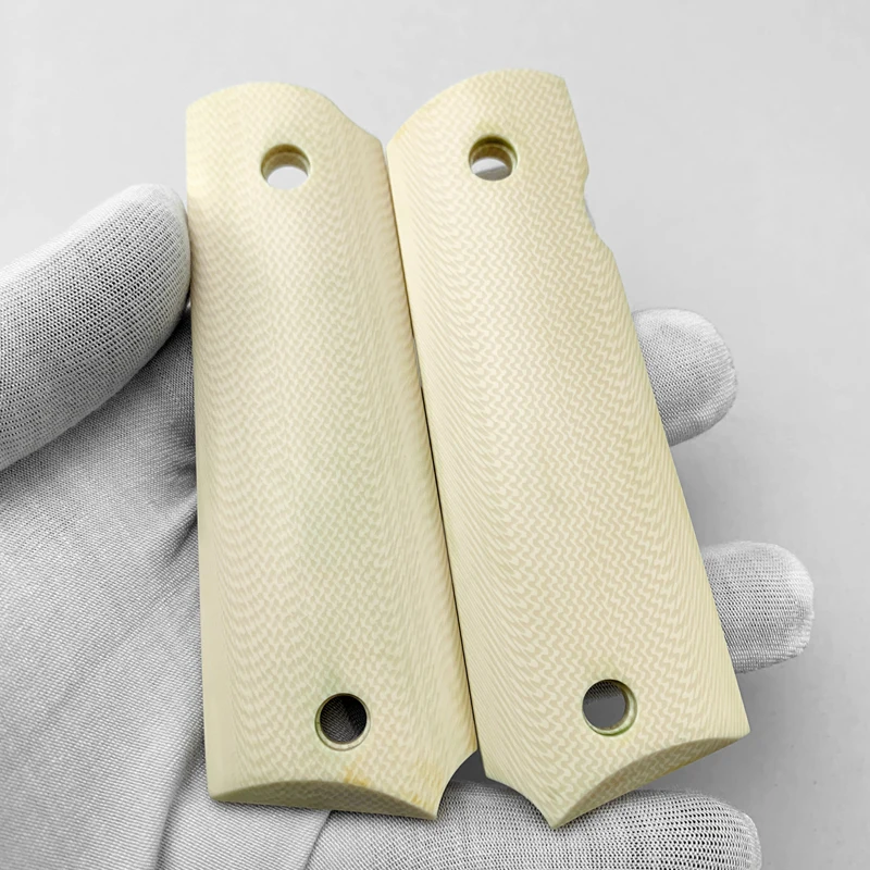 2 peças táticas pistola 1911 apertos de resina branca remendo apertos personalizados material cnc 1911 acessórios