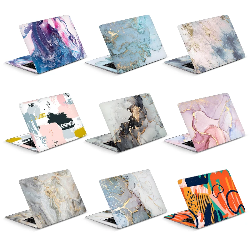 Uniwersalny marmur Laptop Cover naklejki skórki Vinyl Skin 2 sztuk udekoruj naklejka 13.3 "14" 15.6 "17.3" dla Macbook /Lenovo/Asus/Hp/Acer