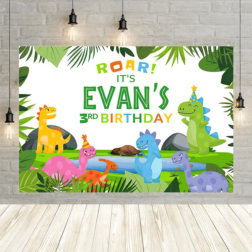 

Avezano Dinosaur Jungle Photography Background Forest Baby 3rd Birthday Party Banner Decor Backdrop Photo Studio Photozone Props