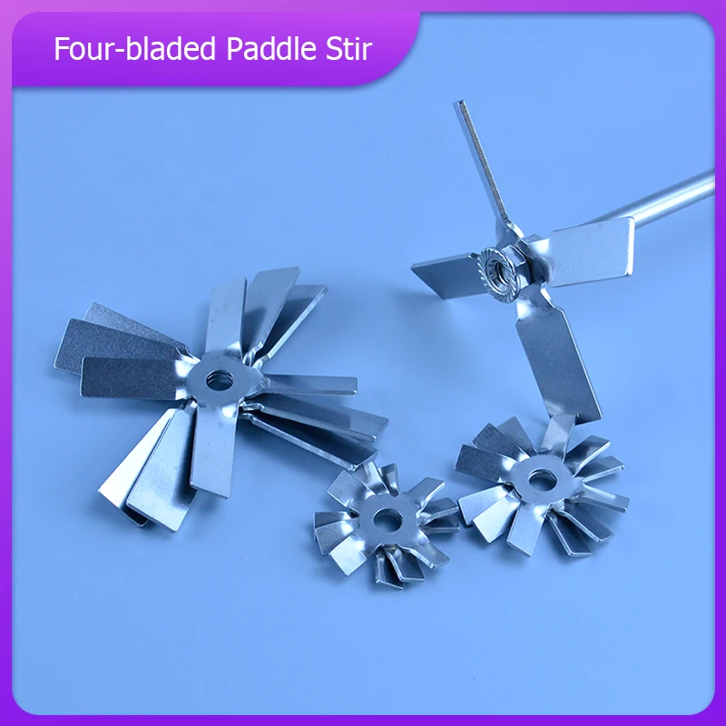 1set lab stainless steel four-leaf paddle stirrer cross blade with agitating stirring rod