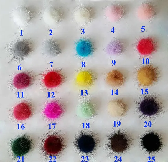 80pcs DIY Genuine Mink Fur ball Furry Ball for Mobile Phone Tag, Handbag Charm, Keychain (20-30mm) mix color or you pick