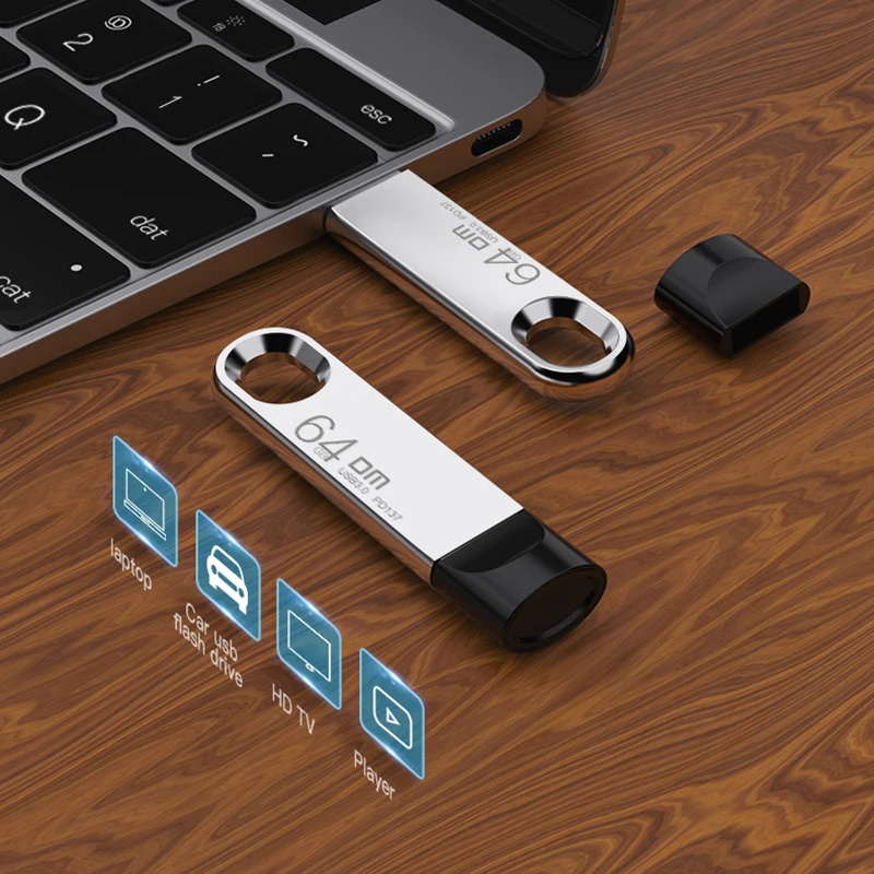 DM USB 플래시 드라이브 128GB 메탈 펜드라이브 USB 3.0 메모리 스틱 64GB 펜 드라이브, 실제 용량 32GB USB 스틱 512gb usb 디스크 256gb