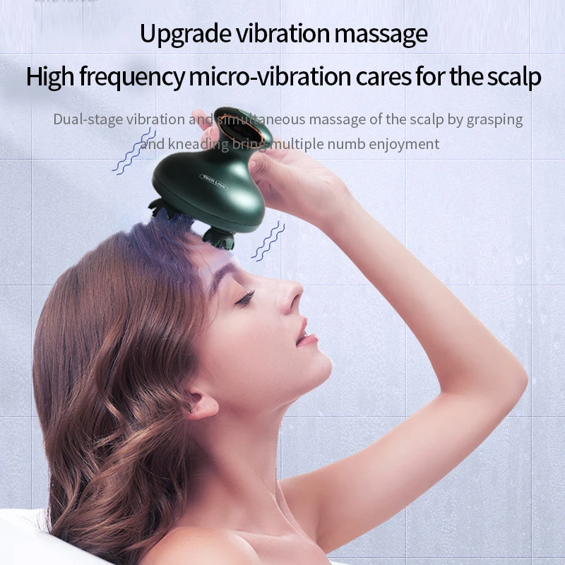 Techlove Smart Electric Scalp Massager Wireless Head Capillary Massage Machine Deep Tissue Kneading Stress Relief Face Cleaning