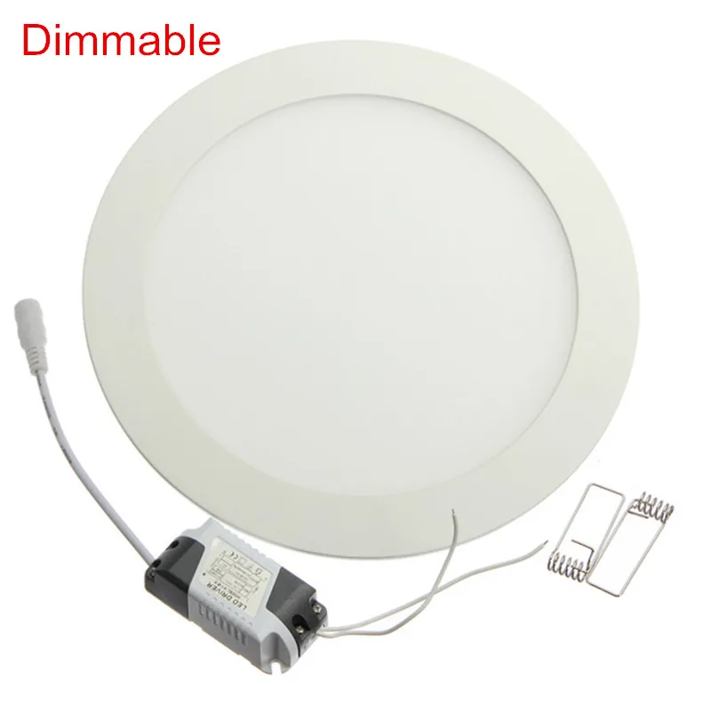 Dimbaar Ultradun 3W/4W/ 6W / 9W / 12W /15W/ 25W LED-plafondinbouwdownlight / slank rond downlight 85V-265V + LED-driver