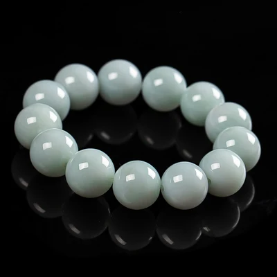 

Zheru Jewelry Natural Burmese Jadeite Light Color Round Bead Bracelet Men's and Women's Bracelets Exquisite Jewelry Best Gift