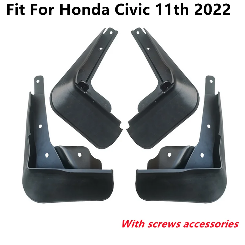 

Front + Rear Mud Flaps Car Styling Accessories Fender Splash Guard Mudguard with Screws For Honda Civic 11th 2022