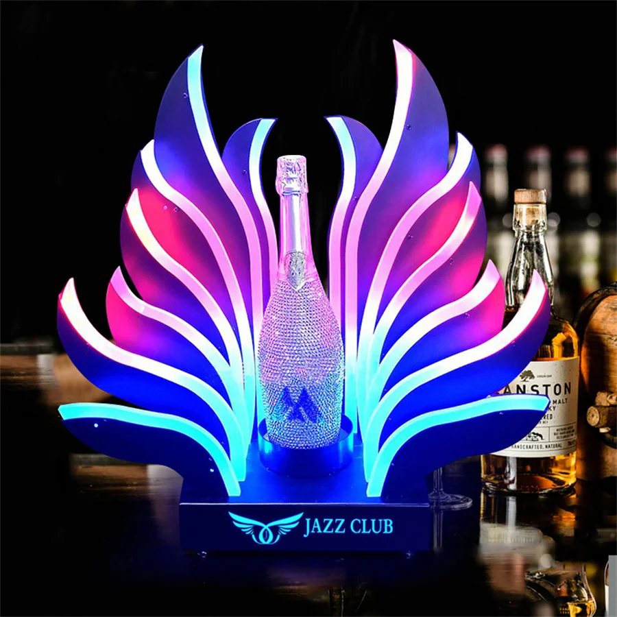 

Peacock Shape Champagne Glorifier Display Bar KTV NightClub VIP Serving Tray Ace of Spades Bottle Glow Presenter Wine Glorifier