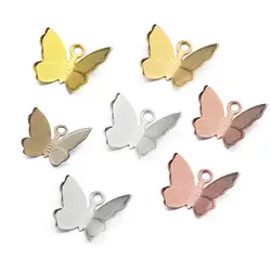 50pcs 11x13mm Butterfly Charms Copper Accessories Parts Connectors Pendants for DIY Earrings Bracelet Necklace Jewelry Making