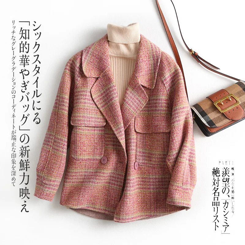 100% Elegant Autumn Spring Wool Coat Female Vintage Woolen Jacket Women Korean Blend Coats Manteau Femme Hiver 2020 Hiver 19056