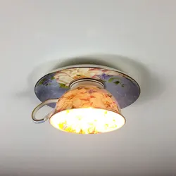 Modern Led Ceiling Lights Nordic Ceramics Cup Ceiling Lighting Living Room Kitchen Hanging Lamp Bedroom Cafe Bar Lamp Home Decor